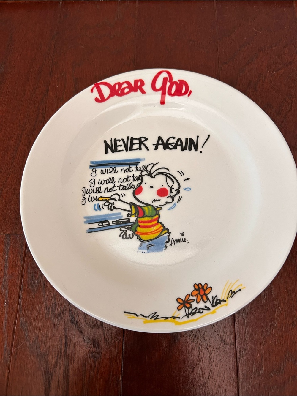 Vintage Royal Norfolk "Dear God, NEVER AGAIN!" “I will not talk” Collector Plate
